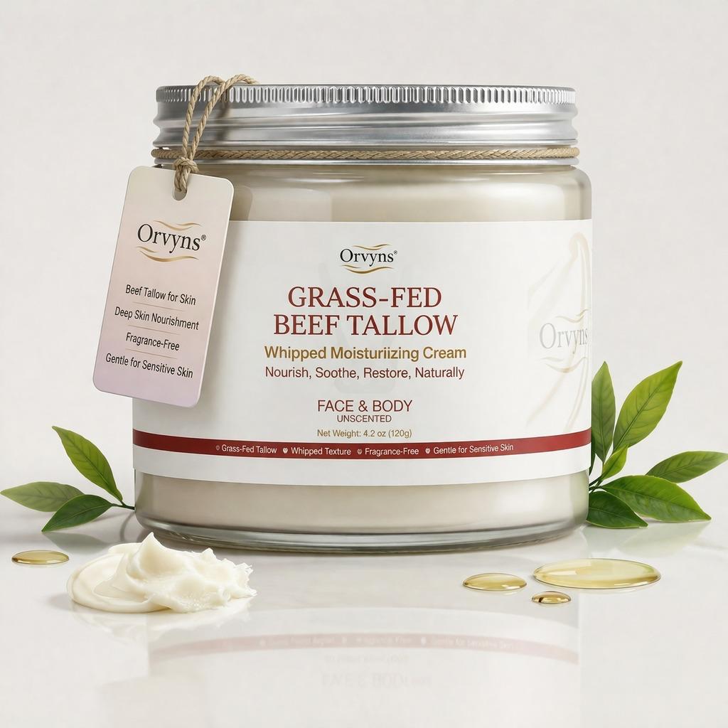 Orvyns Grass-Fed Beef Tallow Whipped Moisturizing Cream